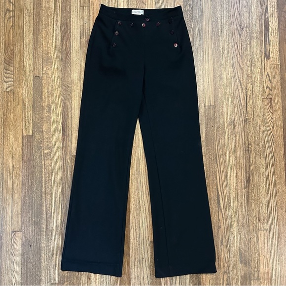 bebe Pants - BEBE Vintage Bib Button Front Trouser Pants Size 4 Black 90’s Y2K Grunge